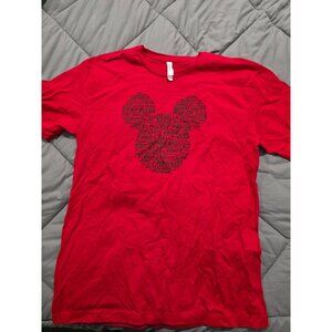 Disney Mickey Mouse Size Large iconic fill graphic short sleeve red t-shirt